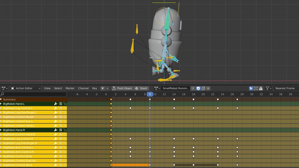 Image of animating a tiny robot in Blender